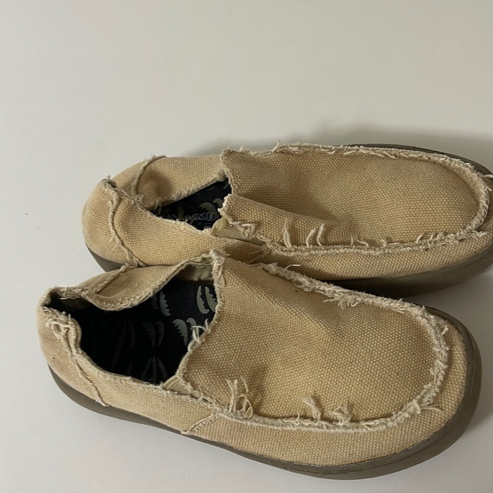 Kids Canvas Slip-On Shoes in Beige